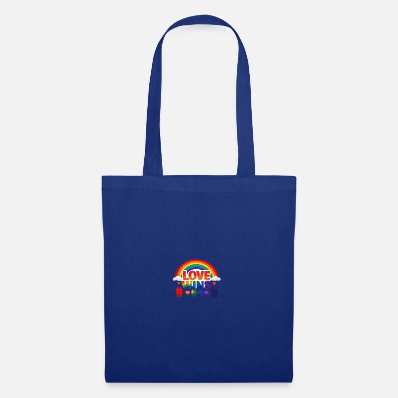 LIEBE GEWINNT Regenbogenstolz - Stoffbeutel - Royalblau