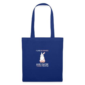 J’aime les lapins et peut-être 3 personnes introverties - Sac en tissu - bleu royal - Devant