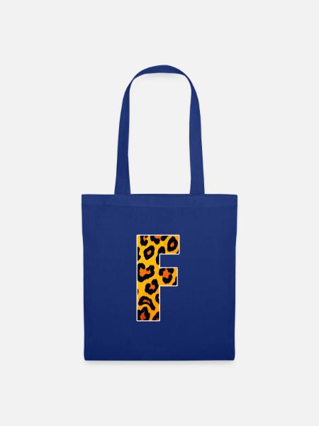Leopardeneffekt Feuerorange Muster - Stoffbeutel - Royalblau