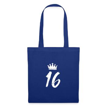 16 Zahl Krone - Stoffbeutel - Royalblau - Vorne