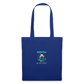 Positiv Müde Panda Pandabären Fun Nachthemd Pajama - Stoffbeutel - Royalblau - Vorne