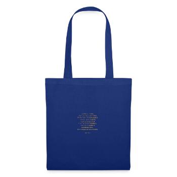 PHILIPPIENS 4:8 - VERSET DE LA BIBLE - Couleur or - Sac en tissu - bleu royal - Devant