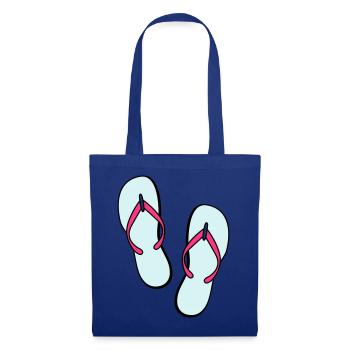 flip flops sommer beach strand party - Stoffbeutel - Royalblau - Vorne
