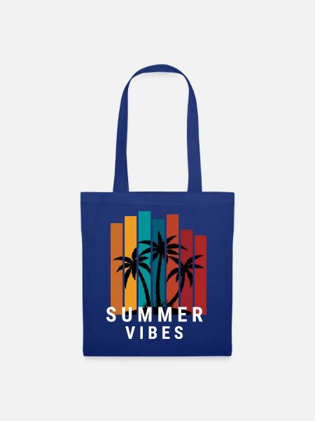 Sommerliche Vibes - Stoffbeutel - Royalblau