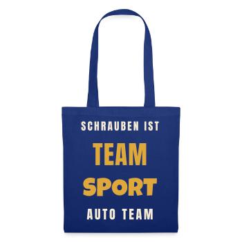 Schrauben ist Teamsport Auto Team Werkstatt - Stoffbeutel - Royalblau - Vorne