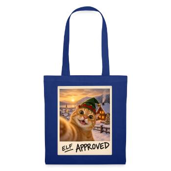 Elf Approved Rote Katze Selfie Weihnachten - Stoffbeutel - Royalblau - Vorne
