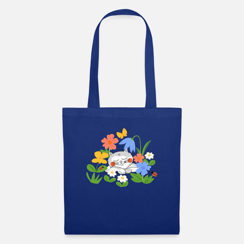 sleepy cat - Stoffbeutel - Royalblau