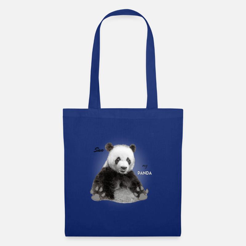 Panda - Stoffbeutel - Royalblau