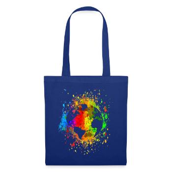monde 03 04 - Sac en tissu - bleu royal - Devant