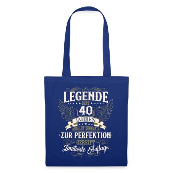 40. Geburtstag Legende Geburtstagsspruch 40 Jahre - Stoffbeutel - Royalblau - Vorne