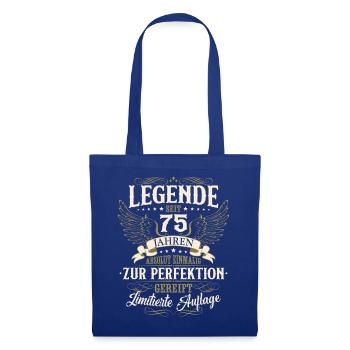 75. Geburtstag Legende Geburtstagsspruch 75 Jahre - Stoffbeutel - Royalblau - Vorne