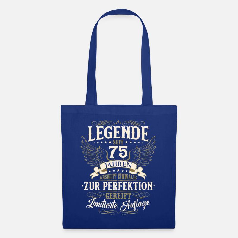 75. Geburtstag Legende Geburtstagsspruch 75 Jahre - Stoffbeutel - Royalblau