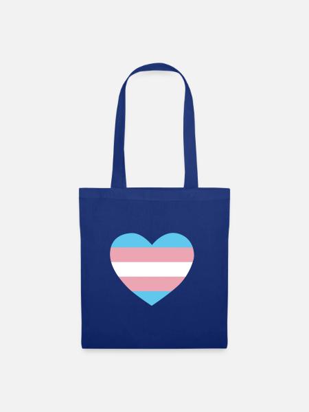 Trans Herz - Stoffbeutel - Royalblau