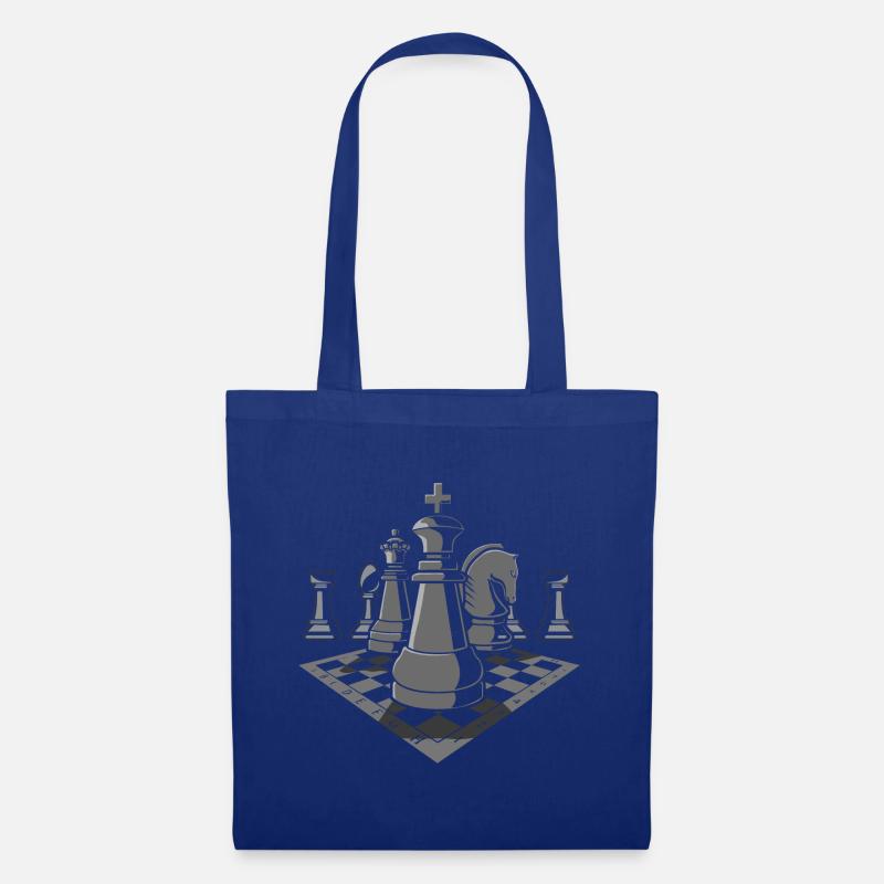 Schach Schachfigur - Stoffbeutel - Royalblau