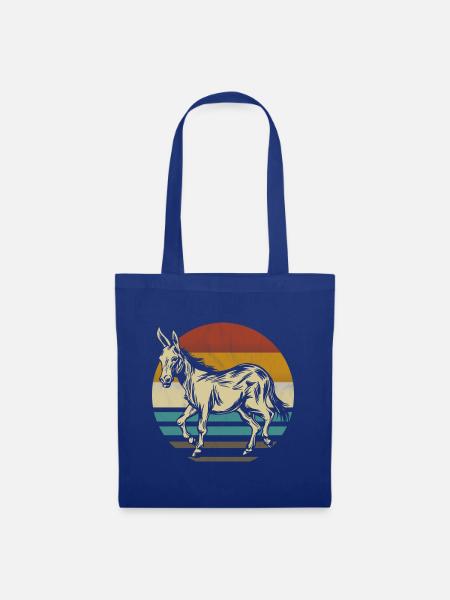 Esel retro vintage gar kein dummer Esel - Stoffbeutel - Royalblau