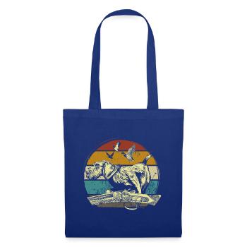 Motif allemand de chasseur de chien à poil de fil - Sac en tissu - bleu royal - Devant