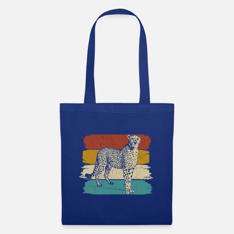 Gepard Wildtier retro - Stoffbeutel - Royalblau