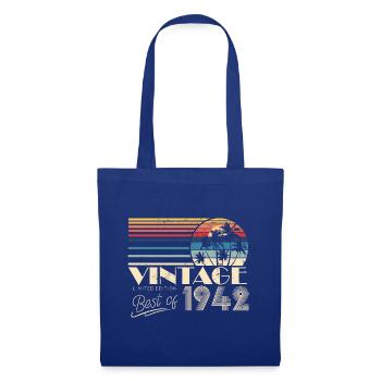 1942 Vintage Jahrgang 80 Geburtstag Retro - Stoffbeutel - Royalblau - Vorne