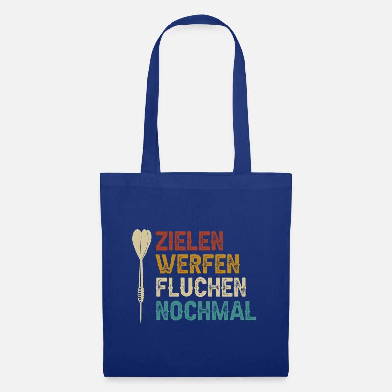Dart Zielen werfen fluchen nochmal Dartpfeil - Stoffbeutel - Royalblau