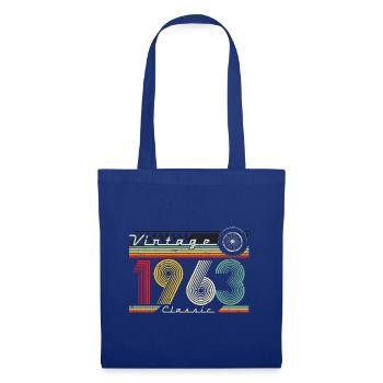 1963 Anniversaire Né En 1963 Rétro Vintage - Sac en tissu - bleu royal - Devant
