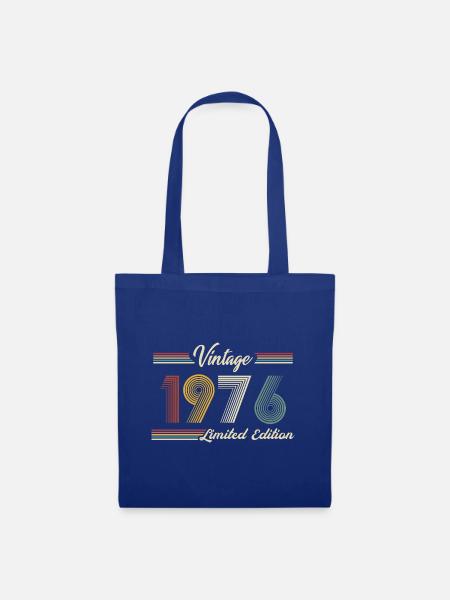 1976 Jahrgang Geburtstag Retro Vintage Geschenk - Stoffbeutel - Royalblau