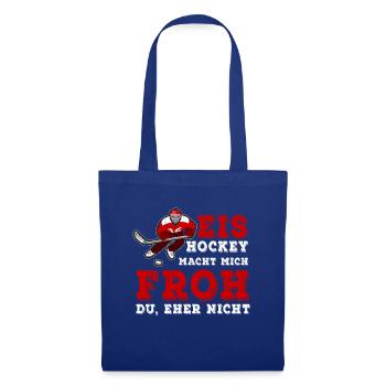 Ice Hockey Makes Me Happy - Eishockey - Stoffbeutel - Royalblau - Vorne