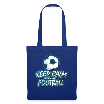 Keep Calm And Play Soccer - Fußball - Stoffbeutel - Royalblau - Vorne