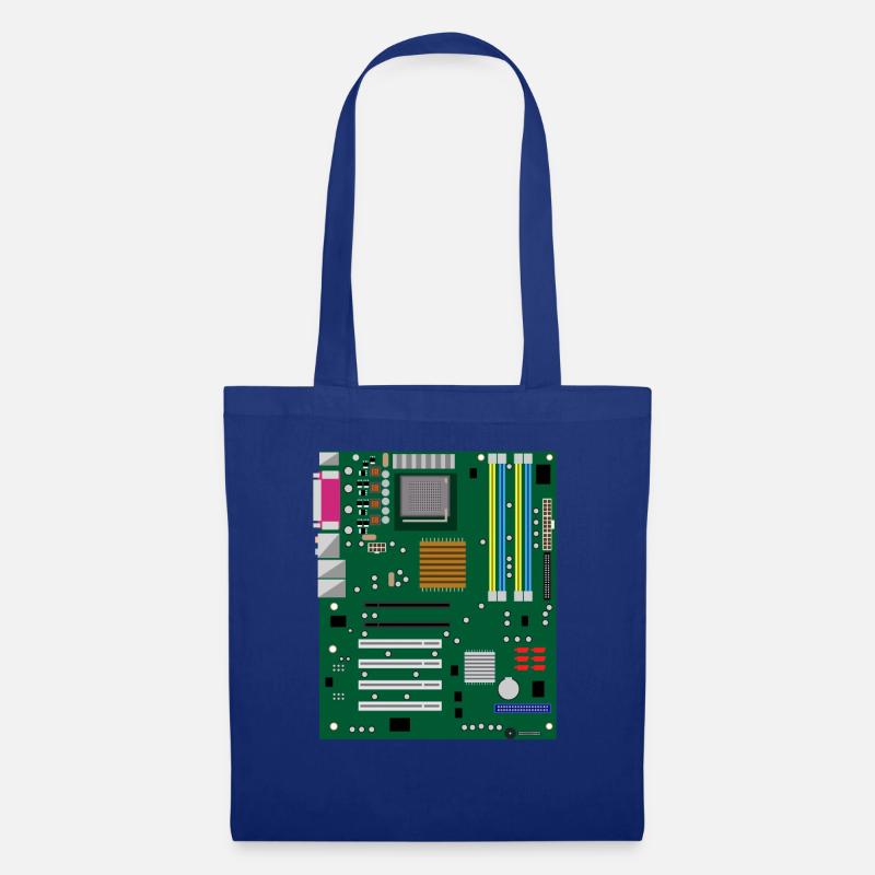 Motherboard - Informatik - Stoffbeutel - Royalblau