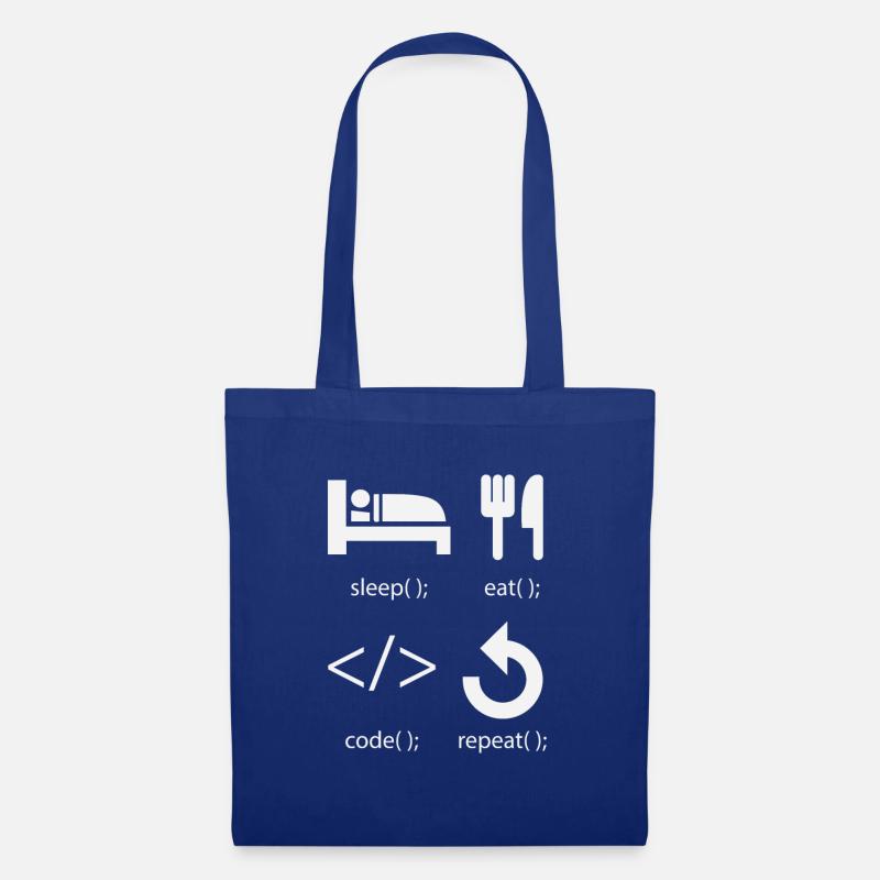 Programmierer Entwickler - Eat Sleep Code Repeat - Stoffbeutel - Royalblau