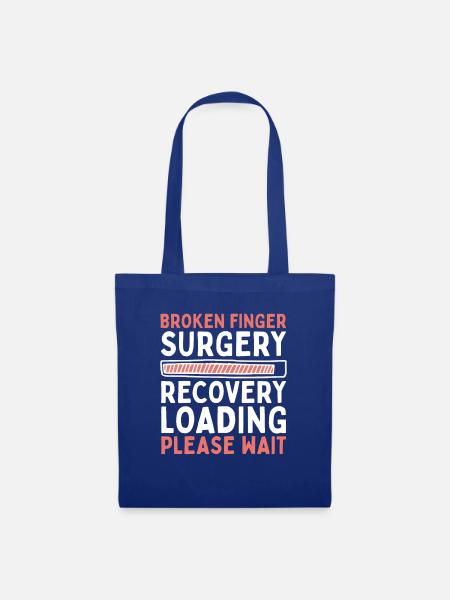 Gebrochener Finger Fingerknochen Bruch Fingerbruch - Stoffbeutel - Royalblau