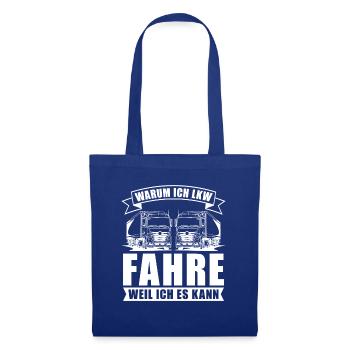 LKW Fahrer Lastwagenfahrer Fernfahrer Trucker - Stoffbeutel - Royalblau - Vorne
