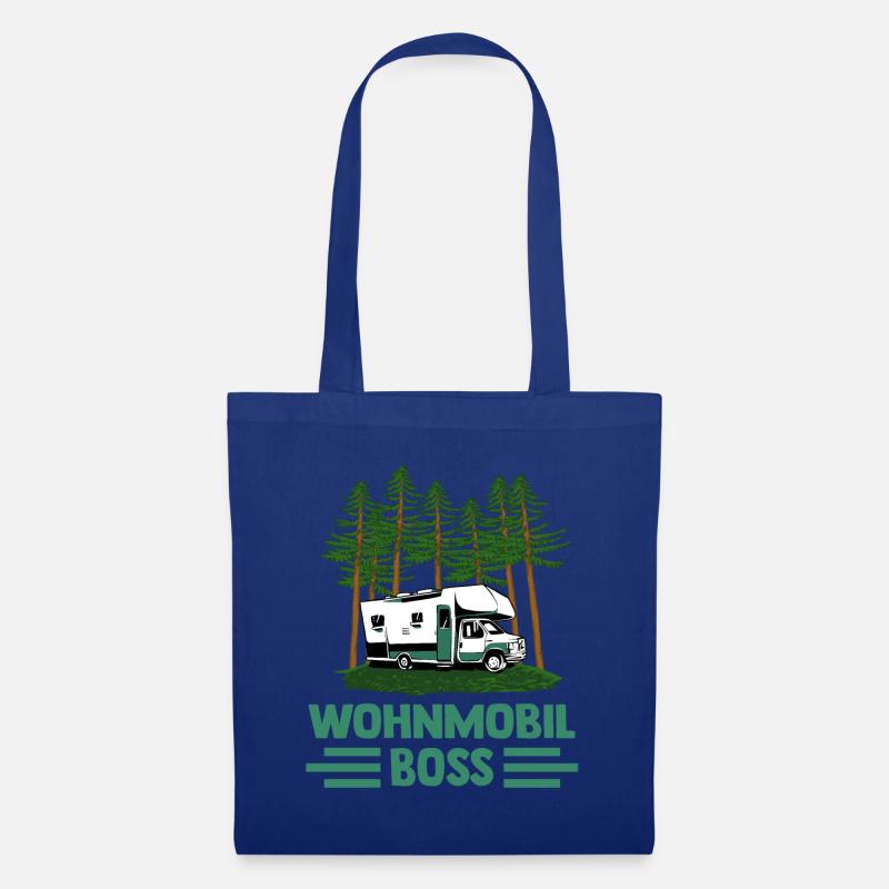 Wohnwagen Wohnmobil Caravan Camper - Stoffbeutel - Royalblau