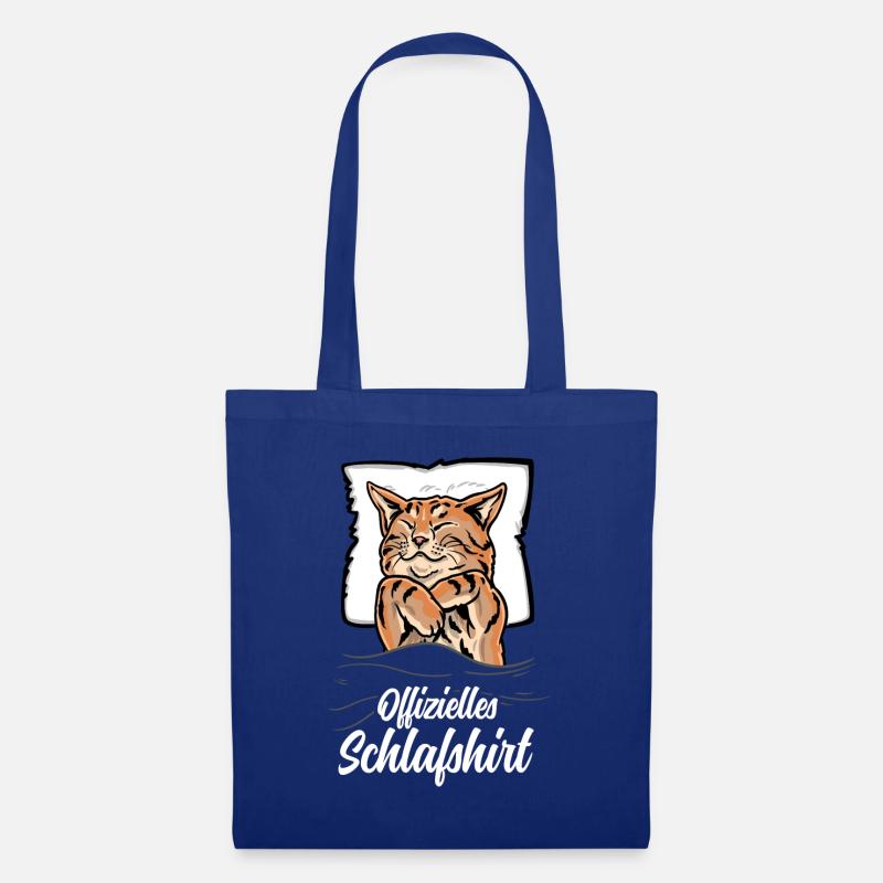 Offizielles Schlafshirt Katze Schlafanzug Katzen - Stoffbeutel - Royalblau
