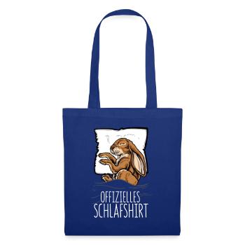 Offizielles Schlafshirt Hase Kaninchen Schlafanzug - Stoffbeutel - Royalblau - Vorne