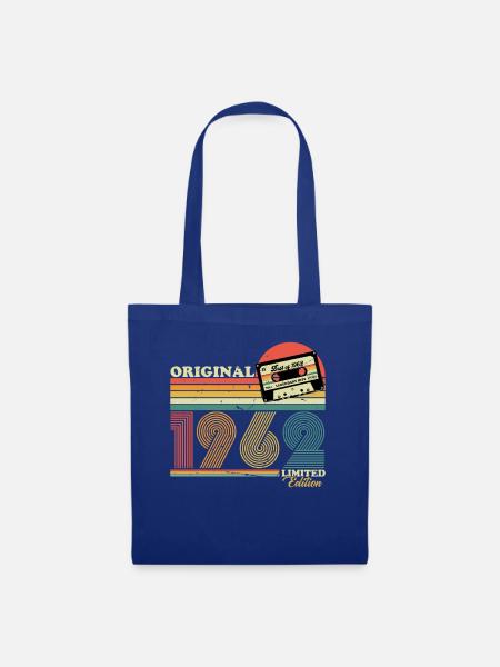1962 Jahrgang Geburtstag Retro Vintage Geschenk - Stoffbeutel - Royalblau
