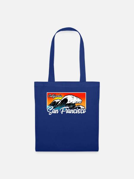 San Francisco California vintage retro - Stoffbeutel - Royalblau