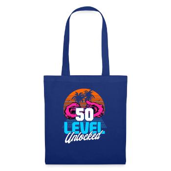 Level 50 Unlocked 50th Birthday Gamer 80s retro - Tote Bag - royal blue - Front