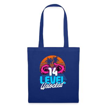 Level 14 Unlocked 14th Birthday Gamer 80s retro - Tote Bag - royal blue - Front