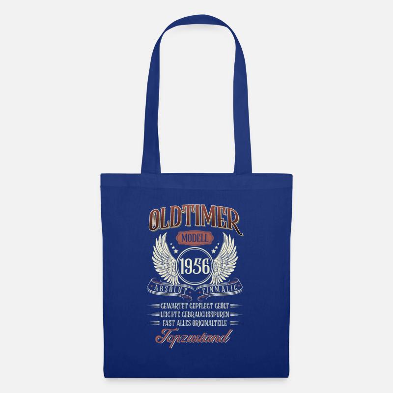 1956 Geboren Geburtstag Oldtimer - Stoffbeutel - Royalblau