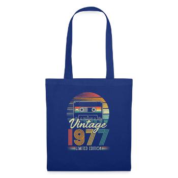 1977 Anniversaire Né En 1977 Rétro Vintage - Sac en tissu - bleu royal - Devant