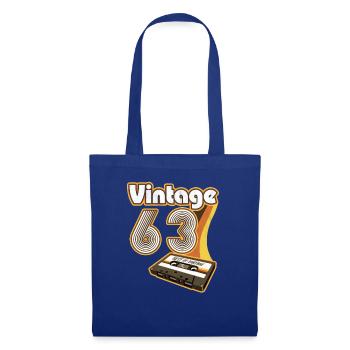 1963 Anniversaire Né En 1963 Rétro Vintage - Sac en tissu - bleu royal - Devant
