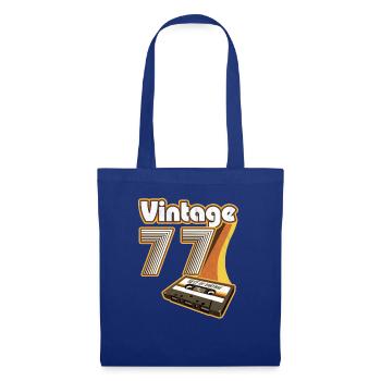 1977 Anniversaire Né En 1977 Rétro Vintage - Sac en tissu - bleu royal - Devant