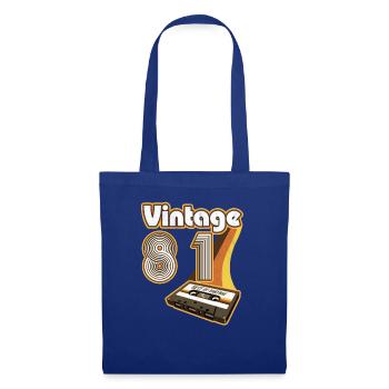 1981 Birthday Born In 1981 Retro Vintage - Tote Bag - royal blue - Front