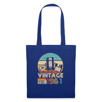 1961 Vintage anniversaire rétro Vintage cadeau - Sac en tissu - bleu royal - Devant