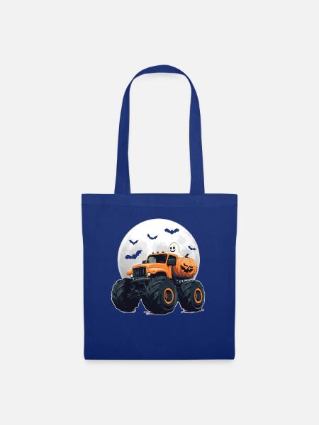 Monster Truck Halloween Geist Kürbis Jungen - Stoffbeutel - Royalblau