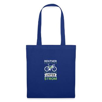 Rentner unter Strom eBike Geschenk - Stoffbeutel - Royalblau - Vorne