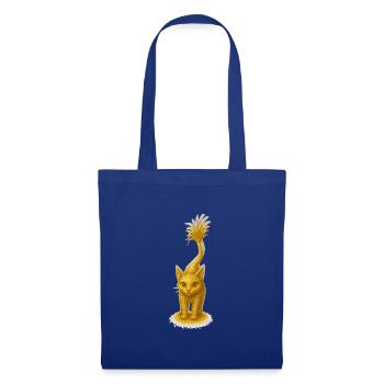 Goldkatze im Sternstaub-Glanz - Stoffbeutel - Royalblau - Vorne
