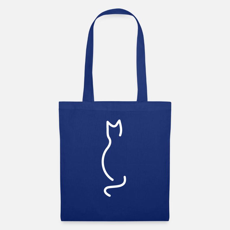 Cat simple white - Stoffbeutel - Royalblau
