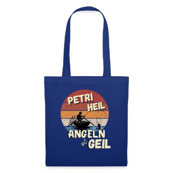 Angeln ist geil Angler Shirt Motiv Geschenk Idee - Stoffbeutel - Royalblau - Vorne
