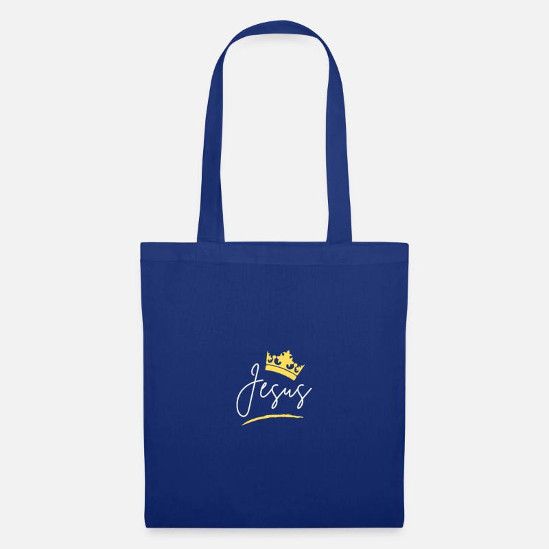 Jesus Crown Script Tee - Stoffbeutel - Royalblau